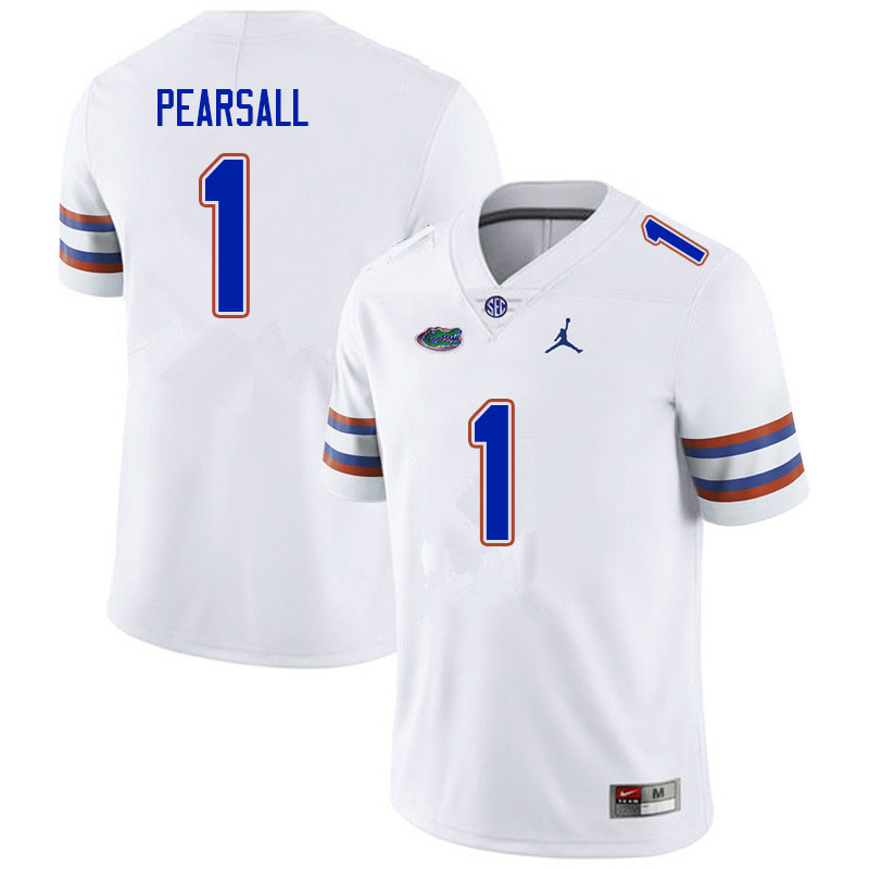 Mens Florida Gators #1 Ricky Pearsall White College Football Game Jersey