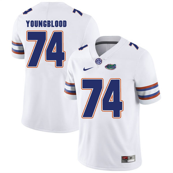 Mens Florida Gators #74 Jack Youngblood White Nike College Football Retro Jersey