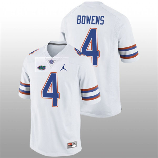 Mens Florida Gators #4 Chauncey Bowens White College Football Game Jersey