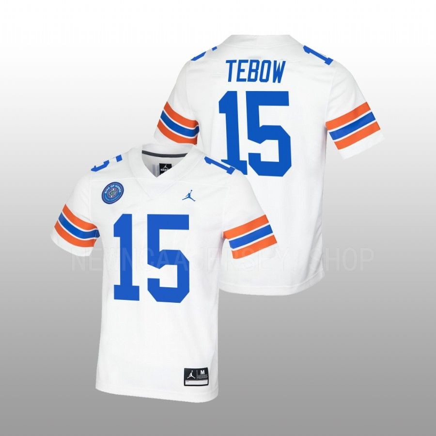 Mens Florida Gators #15 Tim Tebow White Ring of Honor Untouchable Jersey