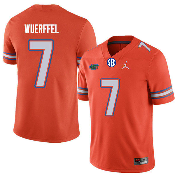 Mens Florida Gators #7 Danny Wuerffel Orange College Football Game Jersey