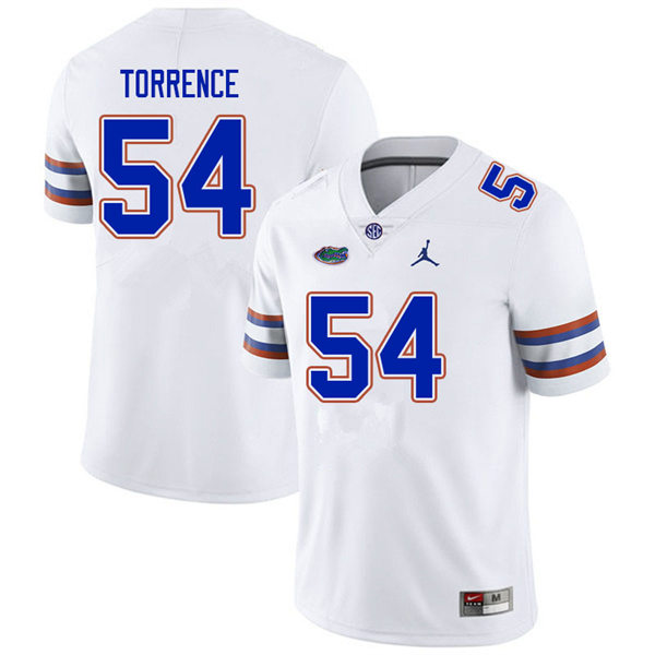 Mens Florida Gators #54 O'Cyrus Torrence White College Football Game Jersey