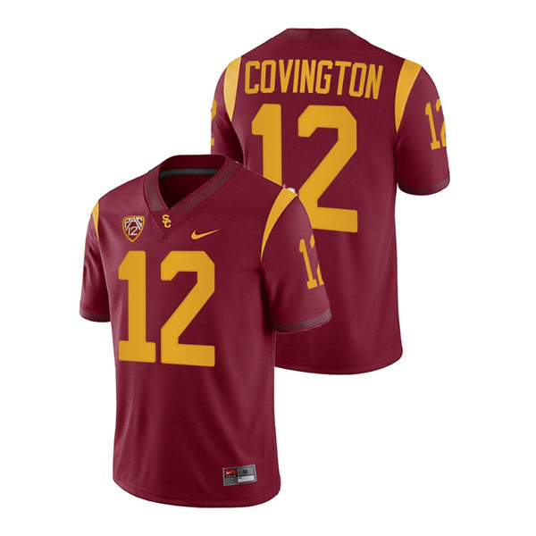 Men's USC Trojans #12 Jacobe Covington Nike Cardinal College Football Vapor Untouchable Limited Jersey