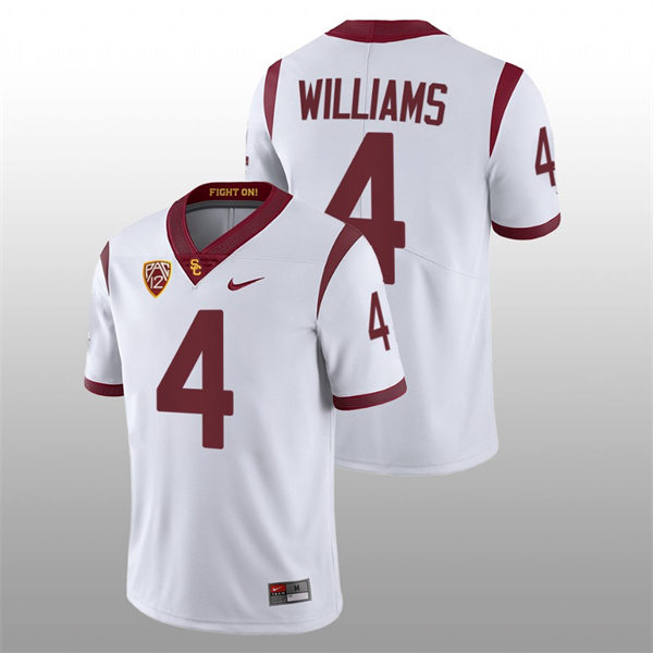 Men's USC Trojans #4 Mario Williams Nike White Limited Football Performance Jersey