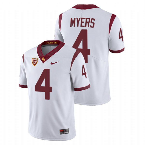Men's USC Trojans #4 Braxton Myers Nike White Limited Football Performance Jersey