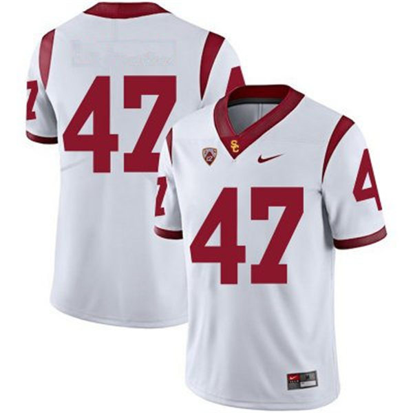 Men's USC Trojans #47 Clay Matthews Nike White Without Name College Football Game Jersey