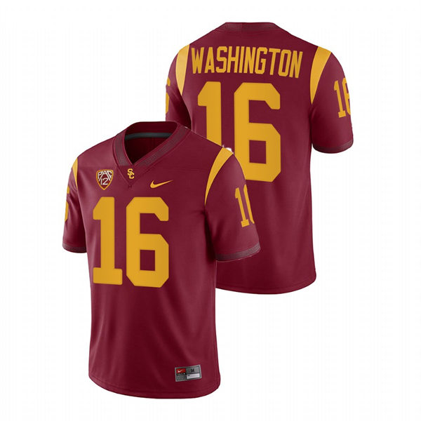 Men's USC Trojans #16 Tahj Washington Nike Cardinal College Football Vapor Untouchable Limited Jersey