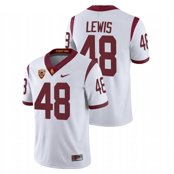 Men's USC Trojans #48 Parker Lewis Nike White Limited Football Performance Jersey