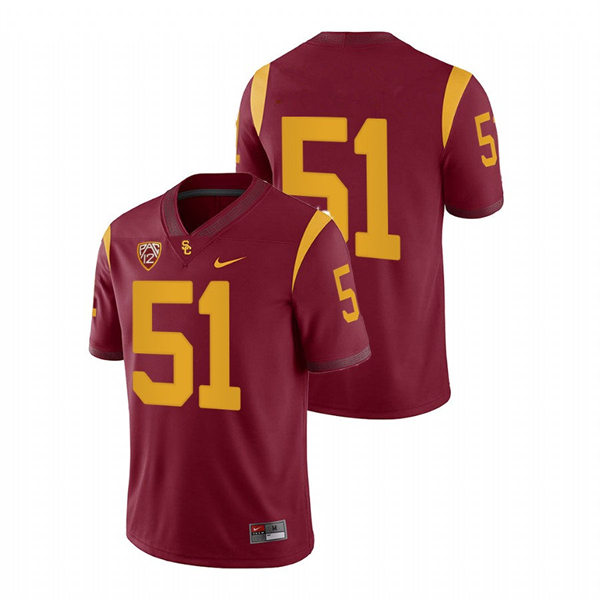 Men's USC Trojans #51 Solomon Byrd Nike Cardinal Without Name College Football Game Jersey