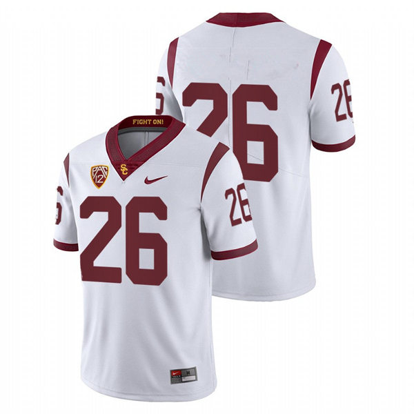 Men's USC Trojans #26 Travis Dye Nike White Without Name College Football Game Jersey