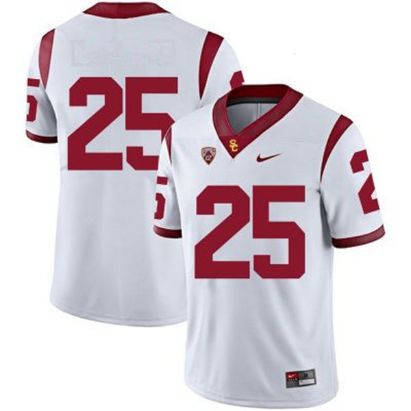 Men's USC Trojans #25 Ronald Jones II Nike White Without Name College Football Game Jersey