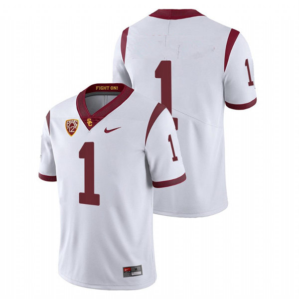 Men's USC Trojans #1 Gary Bryant Jr.  Nike White Without Name College Football Game Jersey