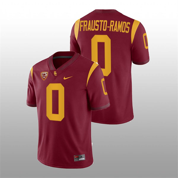 Mens USC Trojans #0 Jshawn Frausto-Ramos Nike Cardinal College Football Vapor Untouchable Limited Jersey