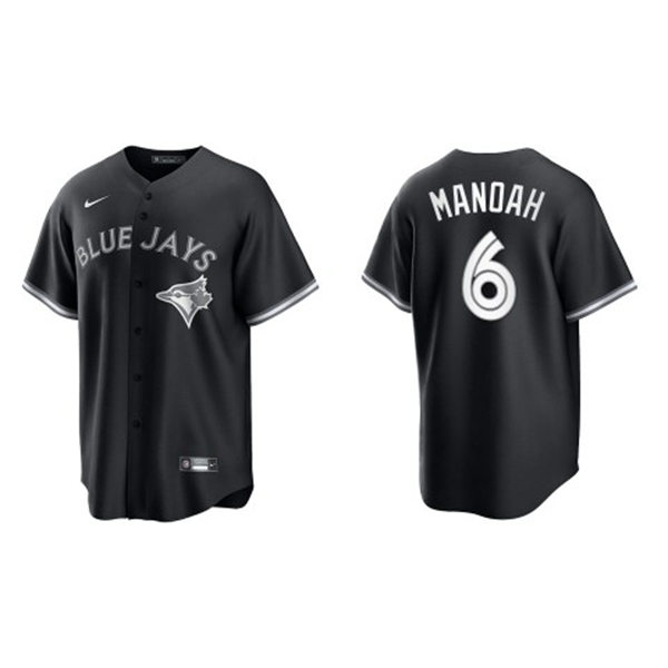 Men's Toronto Blue Jays #6 Alek Manoah Nike Black White Collection Jersey