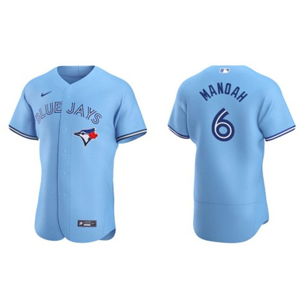 Men's Toronto Blue Jays #6 Alek Manoah Nike Powder Blue Alternate FlexBase Player Jersey