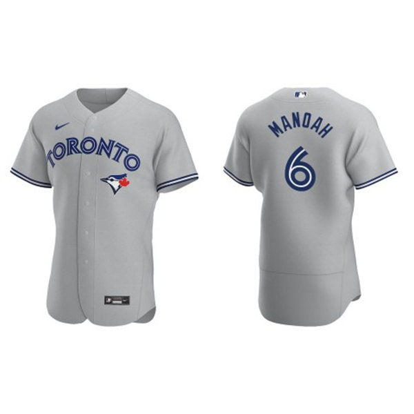 Men's Toronto Blue Jays #6 Alek Manoah Nike Gray Road Flex Base Jersey