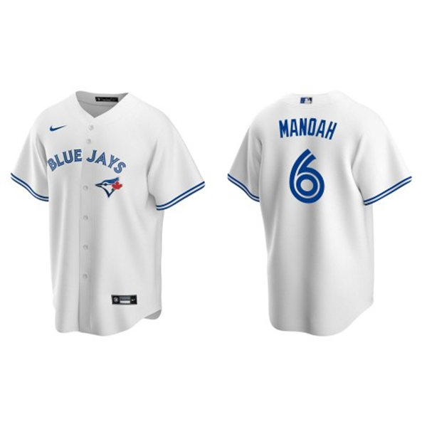 Men's Toronto Blue Jays #6 Alek Manoah Nike Home White Coolbase Jersey