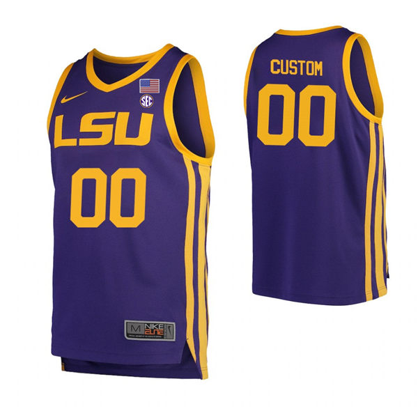 Youth LSU Tigers Custom Nike Purple College Basketball Game Jersey