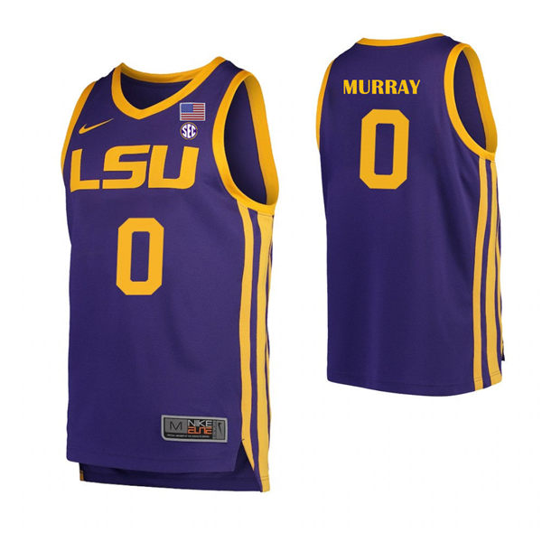 Mens LSU Tigers #0 Brandon Murray Nike Purple College Basketball Game Jersey