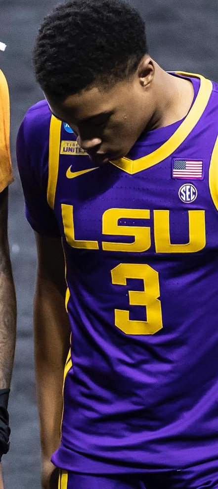 Mens LSU Tigers #3 Alex Fudge Nike Purple College Basketball Game Jersey