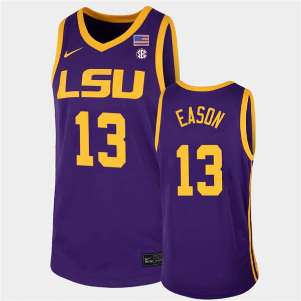 Mens LSU Tigers #13 Tari Eason Nike Purple College Basketball Game Jersey