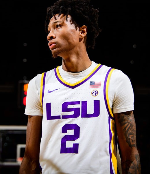 Mens LSU Tigers #2 Eric Gaines Nike White College Basketball Game Jersey