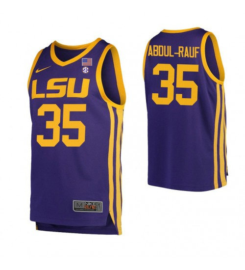 Men LSU Tigers #35 Mahmoud Abdul-Rauf Nike Purple College Basketball Game Jersey 
