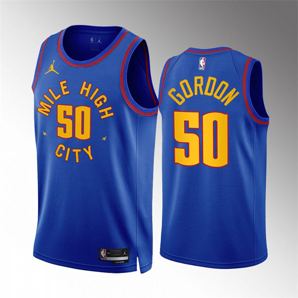 Mens Denver Nuggets #50 Aaron Gordon Mile High City Blue 2022-23 Statement Edition Swingman Jersey