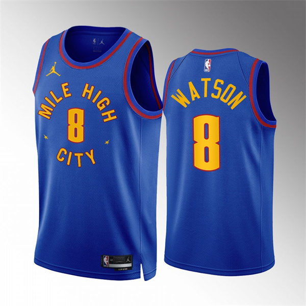 Mens Denver Nuggets #8 Peyton Watson Mile High City Blue 2022-23 Statement Edition Swingman Jersey