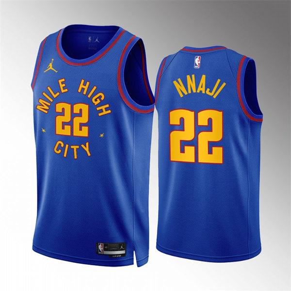 Mens Denver Nuggets #22 Zeke Nnaji Mile High City Blue 2022-23 Statement Edition Swingman Jersey