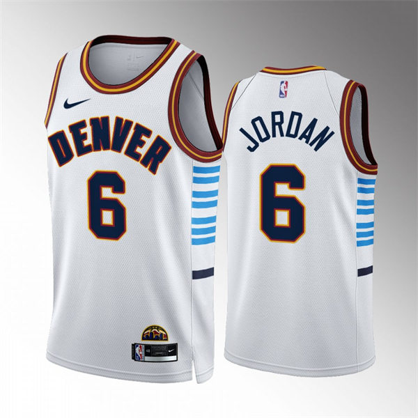 Mens Denver Nuggets #6 DeAndre Jordan 2022-23 City Edition Swingman Jersey White