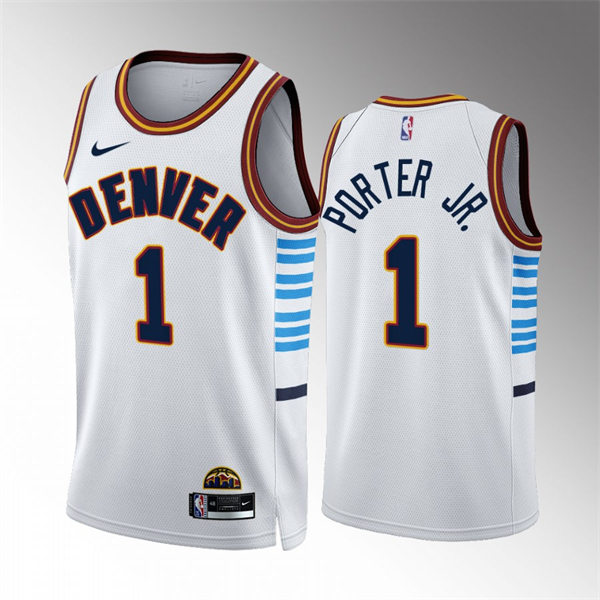 Mens Denver Nuggets #1 Michael Porter Jr. 2022-23 City Edition Swingman Jersey White