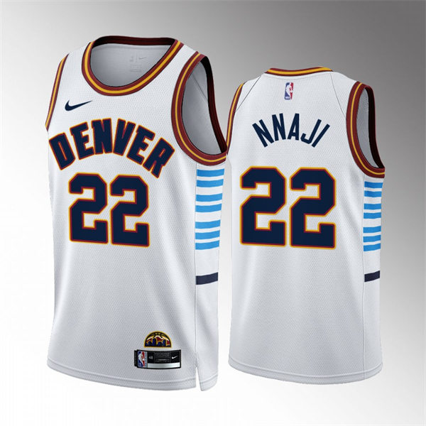 Mens Denver Nuggets #22 Zeke Nnaji 2022-23 City Edition Swingman Jersey White