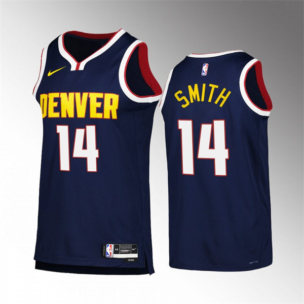 Mens Denver Nuggets #14 Ish Smith Nike Icon Edition Swingman Jersey Navy