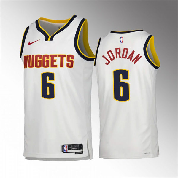 Mens Denver Nuggets #6 DeAndre Jordan Nike Association Edition Swingman Jersey White