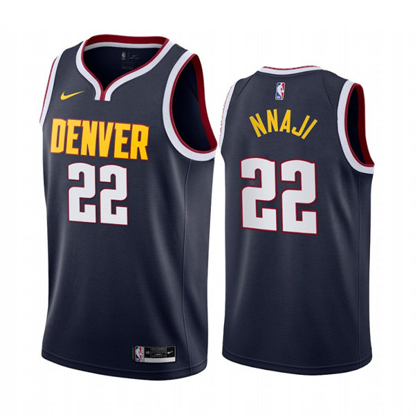 Mens Denver Nuggets #22 Zeke Nnaji Nike Icon Edition Swingman Jersey Navy