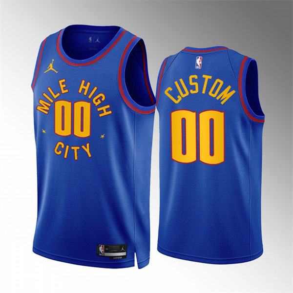 Mens Youth Denver Nuggets Custom High City Blue 2022-23 Statement Edition Swingman Jersey