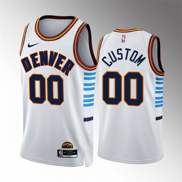 Mens Youth Denver Nuggets Custom Nike White 2022-23 City Edition Swingman Jersey