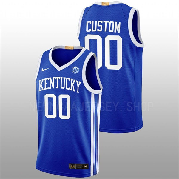 Mens Youth Kentucky Wildcats Custom Nike Royal Away 2022-23 College Basketball Game Jersey