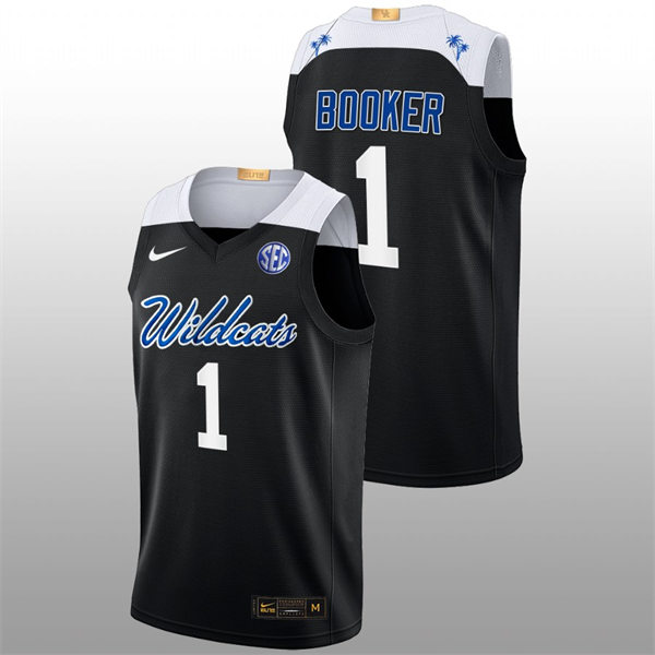 Mens Youth Kentucky Wildcats #1 Devin Booker 2022-23 College Basketball Bahamas Game Limted Jersey Black Alternate