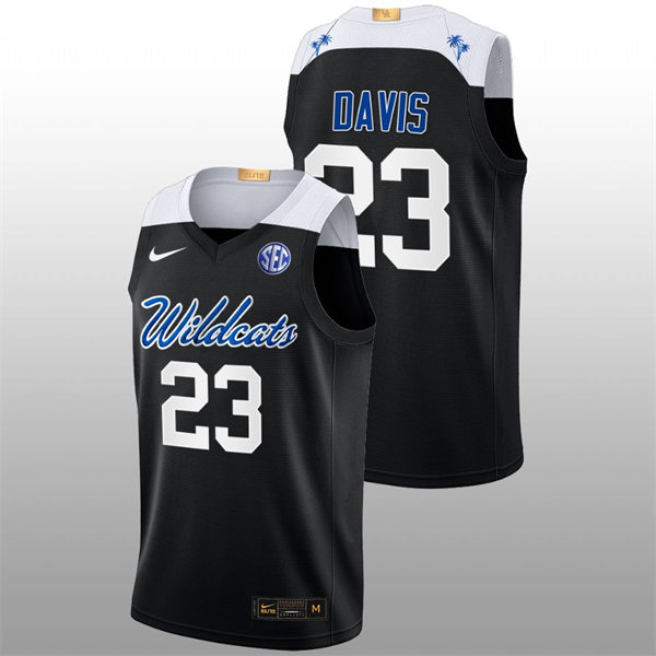 Mens Youth Kentucky Wildcats #23 Kentucky Wildcats Anthony Davis 2022-23 College Basketball Bahamas Game Limted Jersey Black Alternate 