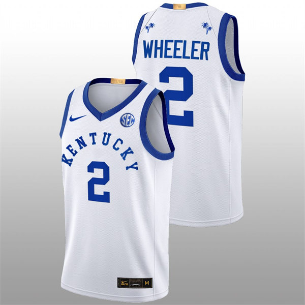 Mens Youth Kentucky Wildcats #2 Sahvir Wheeler 2022-23 College Basketball Bahamas Game Limted Jersey White