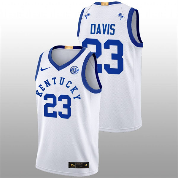 Mens Youth Kentucky Wildcats #23 Anthony Davis 2022-23 College Basketball Bahamas Game Limted Jersey White