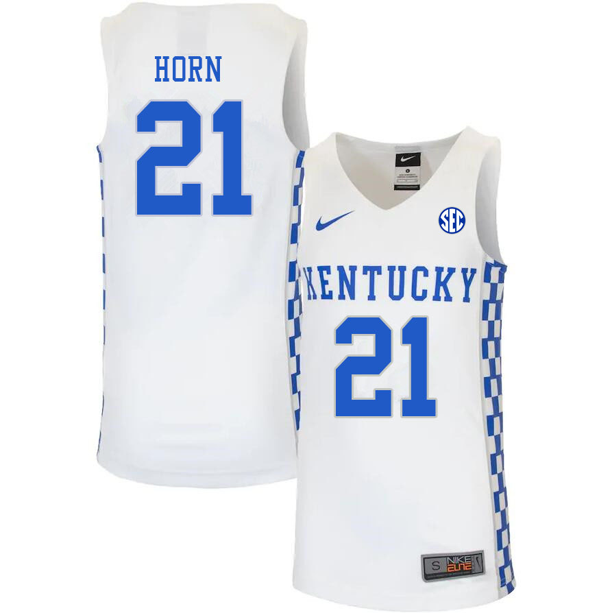Mens Kentucky Wildcats #21 Walker Horn Nike White College Basketball Elite Jersey