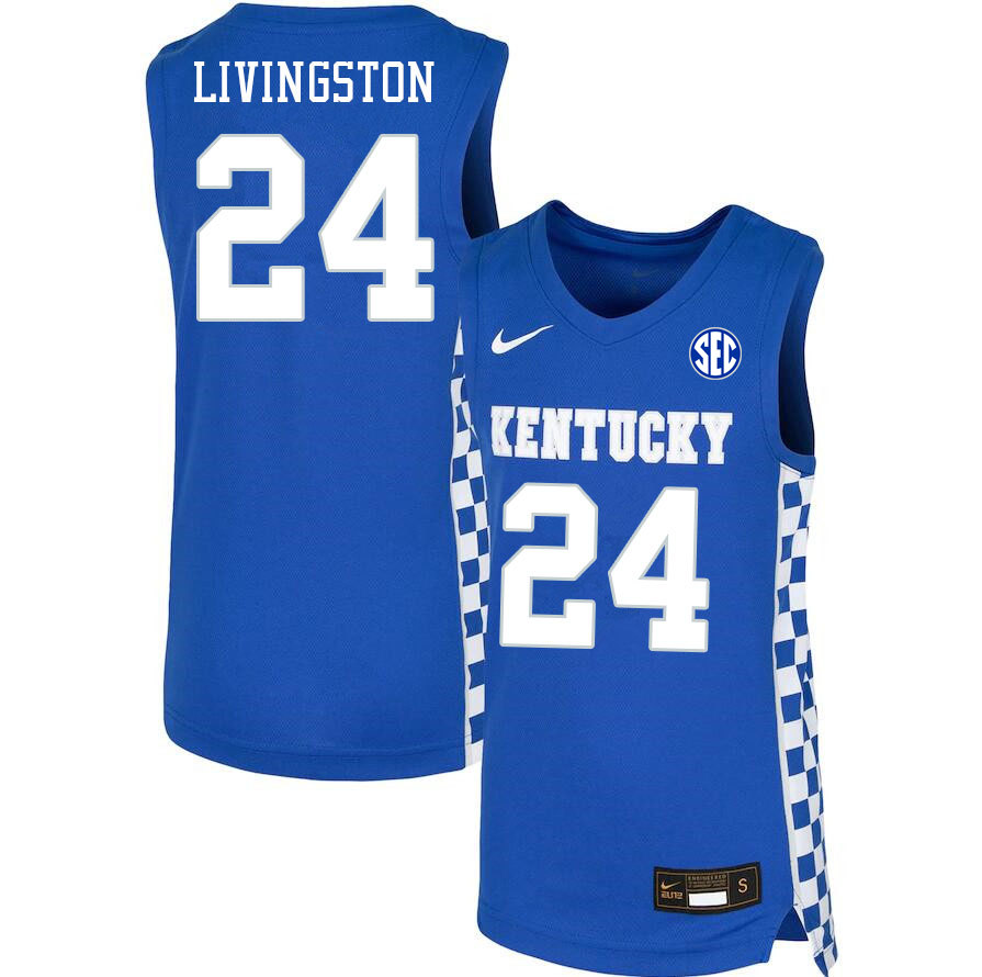 Mens Kentucky Wildcats #24 Chris Livingston Nike Royal College Basketball Game Jersey