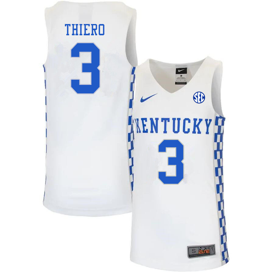 Mens Kentucky Wildcats #3 Adou Thiero Nike White College Basketball Elite Jersey