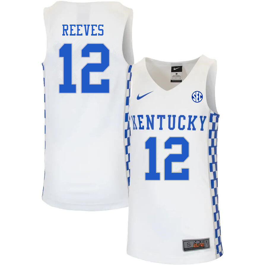 Mens Kentucky Wildcats #12 Antonio Reeves Nike White College Basketball Elite Jersey