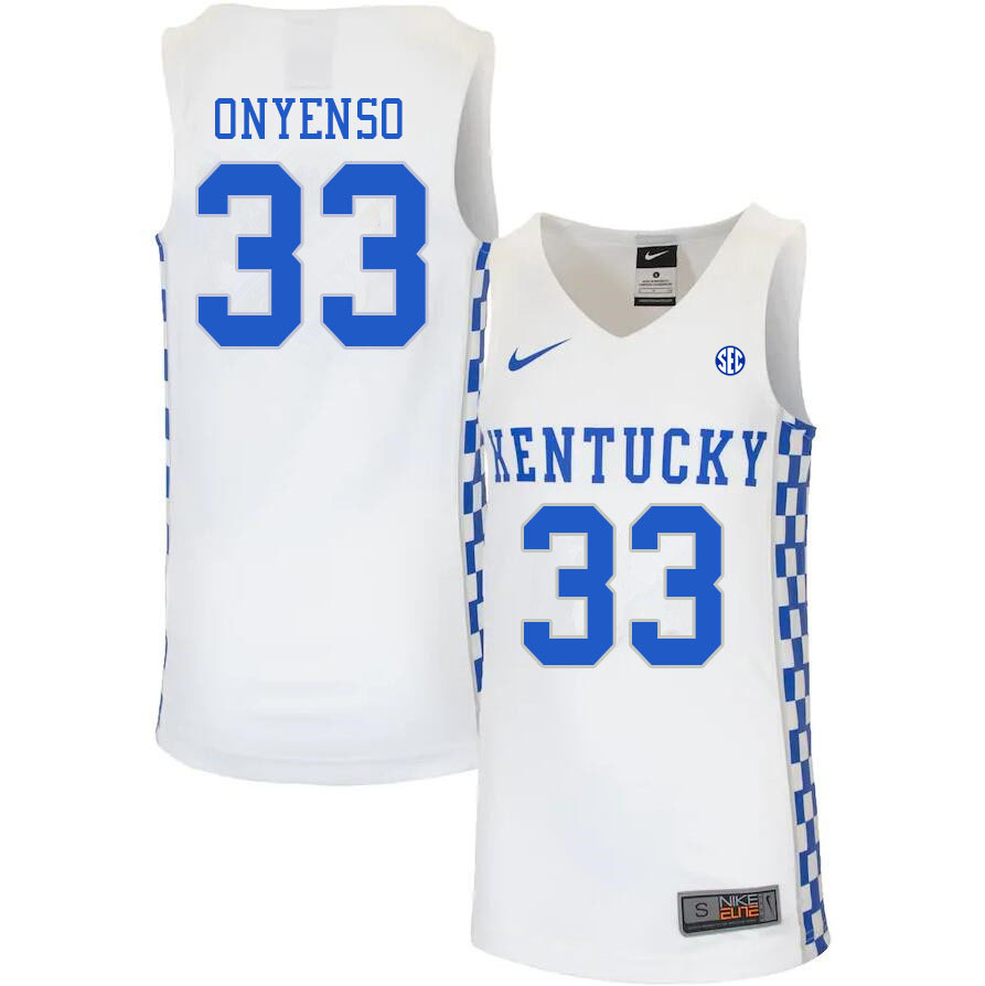 Mens Kentucky Wildcats #33 Ugonna Onyenso Nike White College Basketball Game Jersey