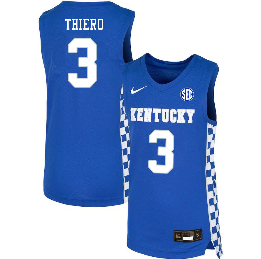 Mens Kentucky Wildcats #3 Adou Thiero Nike Royal College Basketball Game Jersey