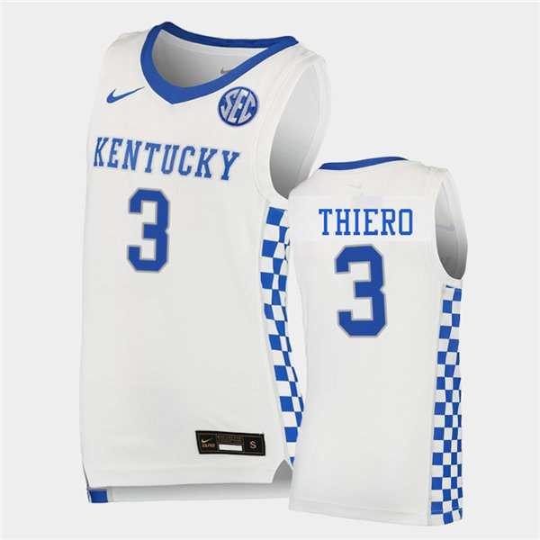 Mens Kentucky Wildcats #3 Adou Thiero Nike White College Basketball Game Jersey
